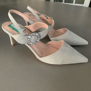 New Grey Suede Heels Size 9